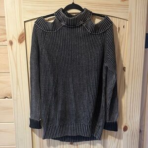 Free People Charcoal Cowl Neck Sweater
